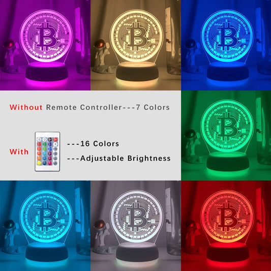 Bitcoin Acrylic Led Table Light