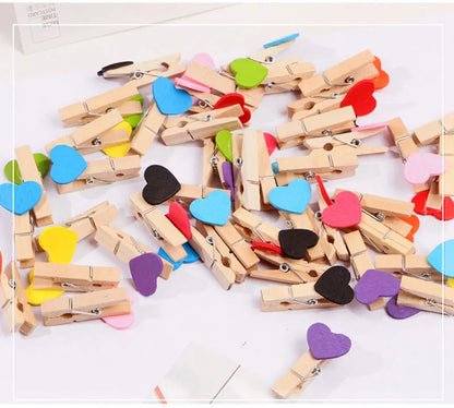 ❤️💛💚💙We love @YourFriendSommi party size 50pcs Wooden Heart Nipple Clips PDAI Peggin Clothespin❤️💛💚💙