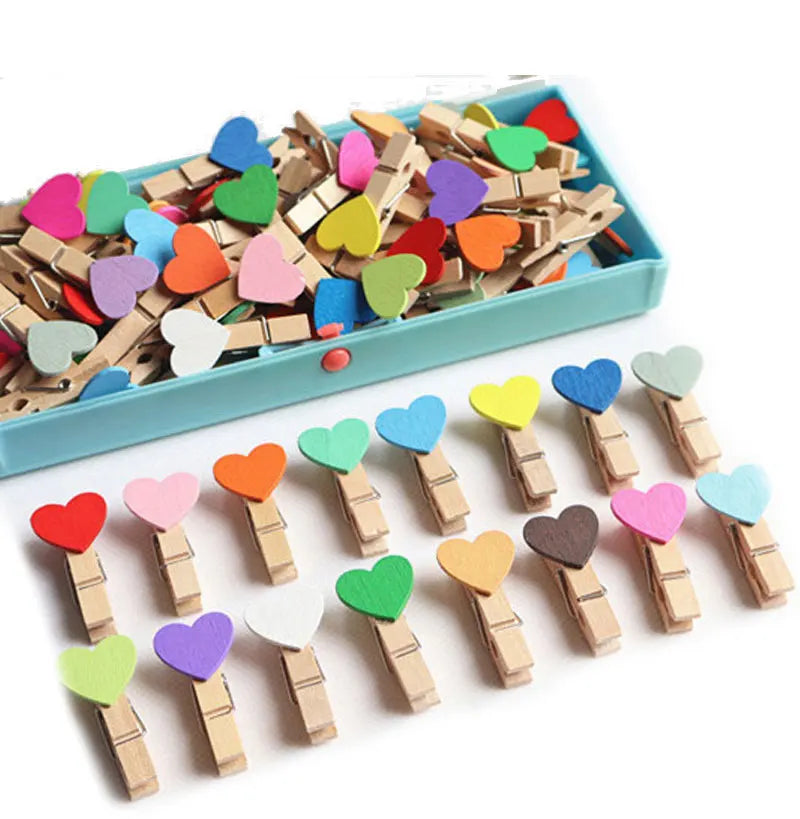 ❤️💛💚💙We love @YourFriendSommi party size 50pcs Wooden Heart Nipple Clips PDAI Peggin Clothespin❤️💛💚💙