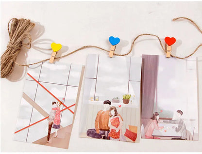 ❤️💛💚💙We love @YourFriendSommi party size 50pcs Wooden Heart Nipple Clips PDAI Peggin Clothespin❤️💛💚💙