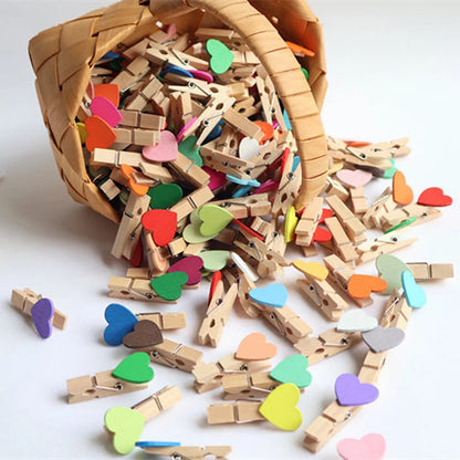 ❤️💛💚💙We love @YourFriendSommi party size 50pcs Wooden Heart Nipple Clips PDAI Peggin Clothespin❤️💛💚💙