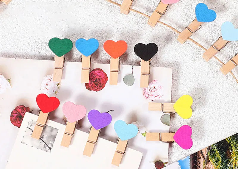 ❤️💛💚💙We love @YourFriendSommi party size 50pcs Wooden Heart Nipple Clips PDAI Peggin Clothespin❤️💛💚💙